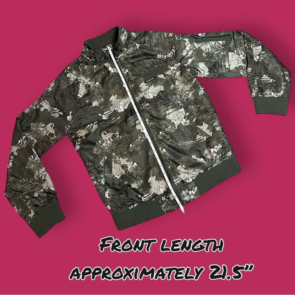 🎉 HOST PICK 🎉Girls’ Members Only Bomber Jacket in camo green and pink. Kids 12 - Picture 5 of 15